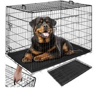 Cage de transport - TECTAKE - Caisse de transport pour chien LUNA pliable 2 portes et 2 poignées de transport - 121,5x75,5x80,5 cm