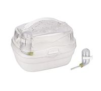 Cage de transport transparente pour hamsters avec bouteille d'eau