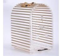 Cage de Vol pour Perroquets, Cage Perroquet Transparente Portable, Cage à Oiseaux Respirante et Confortable, pour Oiseaux, avec Plateau Coulissant(Large)