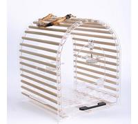 Cage de Vol pour Perroquets, Cage Perroquet Transparente Portable, Cage à Oiseaux Respirante et Confortable, pour Oiseaux, avec Plateau Coulissant(Medium)
