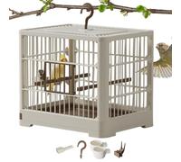 Cage de voyage des porteurs d'oiseaux - Carnets de voyage d'oiseaux Ornementals ornementaux | Caractéristiques du poteau debout, du plateau détachable et de la poignée de crochet pour les perruches, l