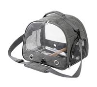 Cage de voyage d'oiseau transparent transparent Bird Travel Carrier, y compris le bâton debout et la plaque d'acier, pliable et respirant Kleintier Transportbox pour les petits animaux de compagnie t
