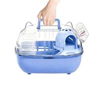 Cage De Voyage Hamster | Boîte Habitat Portable Style Oreilles Chat PP Transparent Avec Roue Bouteille Eau Cachette Plateforme Cage Complet Pour Hamster Hérisson Gerbille Souris Usage Intérieur Extéri
