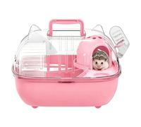 Cage De Voyage Petits Animaux, Villa Luxe Extra-Large pour Hamsters, Habitat Animaux Compagnie avec Dessus Transparent Sécurité Amovible, Conception Anti-évasion, Transporteur Dehamsters, Hérissons