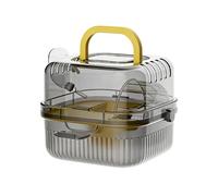 Cage de Voyage Portable pour Hamster | Matériau PP, 20,1 x 20,1 x 17,8 cm, Double Couche Grand Espace | Sac de Transport de pour Petit Animal de Compagnie avec Eau, Exercice, Nourriture, Jeux et