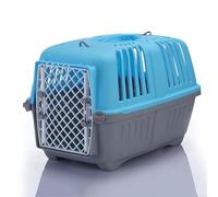 Cage de voyage pour chien avec ventilation à 360 degrés Bleu Taille S 45,7 cm