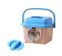 Cage de voyage pour hamster - Caisse portable avec poignée - Sac de transport respirant pour petit animal de compagnie - pour gerbille, chinchilla, hérisson, furet, lézard, sortie en plein air