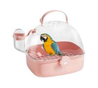 Cage de voyage pour oiseaux - 18 x 16 x 17 cm, cage de transport portable pour hamster avec bouteille d'eau, design spacieux, fournitures de transport pour moineau, aras, conures, chinchillas