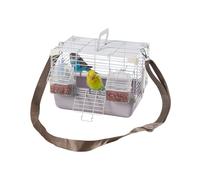 Cage de voyage pour oiseaux, cage portable avec poignée, transport robuste pour petits animaux pour calopsittes, pivoines, munias perlés et autres oiseaux, idéale pour les voyages et les aventures en