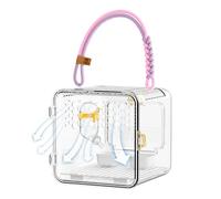 Cage de voyage pour oiseaux - Cage pour perroquet, avec bouteille d'eau et bol de nourriture | Boîte de transport pour perruches, conures, canaris, perruches, calopsittes, inséparables, hamsters, parc