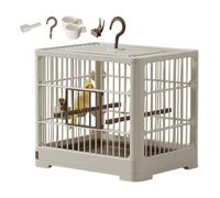 Cage de voyage pour oiseaux - Récipient portable pour oiseaux - Caractéristiques : pôle debout, plateau amovible et poignée à crochet pour perruches, tourtereaux et autres oiseaux