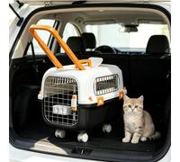 Cage de Voyage Rigide sur roulettes pour Chats et Chiens | Caisse portable pour animaux jusqu’à 15 kg pour consultations vétérinaires et balades(Black)