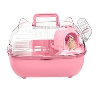 Cage de Voyage Transparente à 360° pour Hamsters avec Oreilles de Chat et poignée Confortable, Petit Sac Transport en Plastique pour Hamsters, Nains, Souris, Rats, cochons d'Inde