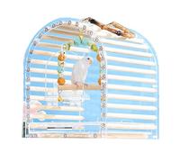 Cage de voyage transparente en acrylique pour perroquet, inséparables, avec échelle et plateau pour voyage en plein air avec poignée