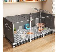 Cage décorative pour lapin, clapier intérieur, panneau latéral troué, façade HD transparente