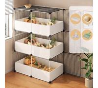 Cage D'élevage De Poulets Rudin Cage D'intérieur Pour Cailles Poulailler Domestique 1 À 3 Couches HD Transparent Petits Animaux Cage À Volaille Pour Élever Plusieurs Animaux De Compagnie(Black,73*37*1