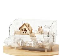 Cage d'habitat pour - Clôture pour rongeurs en acrylique transparent de 30 cm, lit pour animaux à double couche | Habitat transparent pour petits animaux pour l'observation d'élevage
