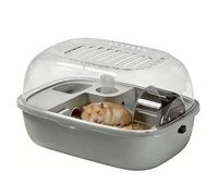 Cage d'habitat pour hamster - 31 x 23,5 x 16 cm Ouverture sur le dessus Portable Pratique Enclos Transparent | Cage pour animaux de compagnie, souris, hamster | Cage de luxe dorée pour hamster pour la