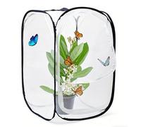 Cage d'habitat pour Papillons et Insectes, Cage en Maille Pliable Insect, Cage d'habitat Portable pour Insectes, pour L'habitat des Insectes, La Reproduction des Semis (40 * 40 * 60cm) (Blanc-Noir)