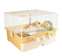 Cage d'habitat pour Petits Animaux Cage à Hamster de Style tiroir adaptée aux Petits Animaux Transparente(Yellow)