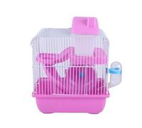 Cage d'habitat pour Petits Animaux Cage for Animaux de Compagnie Hamster Cages Maison Villa Hasmter Animaux Nains Maisons extérieures Chats Chiens Bouteille d'eau Un Aquarium(Pink)