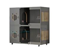 Cage d'intérieur en bois pour chat avec design épais, plusieurs aérations pour une circulation d'air optimale, facile à assembler et à déplacer, idéale pour chats, furets, chinchillas, lapins et