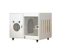 Cage d'intérieur en bois pour chat avec design épais, plusieurs aérations pour une circulation d'air optimale, facile à assembler et à déplacer, idéale pour chats, furets, chinchillas, lapins et