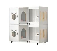 Cage d'intérieur en bois pour chat avec design épais, plusieurs aérations pour une circulation d'air optimale, facile à assembler et à déplacer, idéale pour chats, furets, chinchillas, lapins et