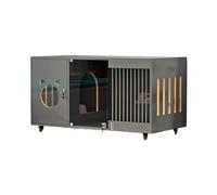 Cage d'intérieur en bois pour chat avec design épais, plusieurs aérations pour une circulation d'air optimale, facile à assembler et à déplacer, idéale pour chats, furets, chinchillas, lapins et