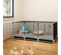 Cage d'intérieur en maille pour lapins, cochons d'Inde, écureuils (111 x 47 x 43 cm)