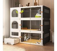 Cage D'intérieur for Chat avec Bac À Litière Amovible,