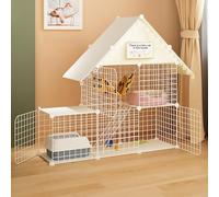 Cage d'intérieur pliable pour chat, furet, chinchilla, lapin (Style 3 75 x 75 x 110 cm)