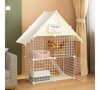 Cage d'intérieur pliable pour chat, furet, chinchilla, lapin (Style4 111 x 75 x 110 cm)