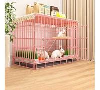 Cage d'intérieur pliable pour chien et lapin - Facile à nettoyer - En métal robuste - Pour cochon d'Inde - Avec plateau et repose-pieds