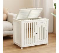 Cage d'intérieur portable avec roues et plateau en plastique pour chats, chiens, lapins, idéale pour le camping, la cour, la maison