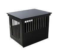 Cage d'intérieur pour animal de compagnie, en bois et acier inoxydable, facile à nettoyer, design table basse avec plateau pour chiens de taille moyenne et grande