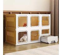 Cage d'intérieur pour animal domestique avec échelle, litière, griffoir - Grand espace d'exercice pour chatons, chiots, cochons d'Inde, lapins, idéal pour 1 à 2 chats et petits animaux