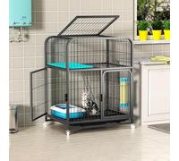 Cage d'intérieur pour animal domestique avec roulettes, cadre en métal, trois portes, hamac et échelle, pour chats, chatons, cochons d'Inde, lapins et chinchillas