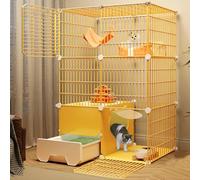 Cage d'intérieur pour chat avec bac à litière - Enclos d'exercice spacieux pour plusieurs animaux de compagnie - Parc parfait pour un usage domestique