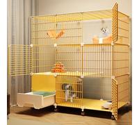 Cage d'intérieur pour chat avec bac à litière - Enclos d'exercice spacieux pour plusieurs animaux de compagnie - Parc parfait pour un usage domestique