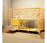 Cage d'intérieur pour chat avec bac à litière - Enclos d'exercice spacieux pour plusieurs animaux de compagnie - Parc parfait pour un usage domestique