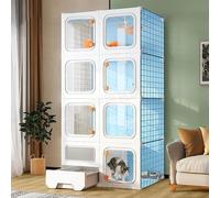 Cage d'intérieur pour Chat avec bac à litière, enclos pour Chatons à Monter soi-même, Maison pour Chat détachable avec hamac, Cages pour Petits Animaux (Taille : 105 x 35 x 140 cm) (70 x 35 x 140