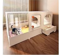 Cage d'intérieur pour chat avec bac à litière, grand parc d'exercice pour copropriété, 1 à 2 chats, portable 16 panneaux