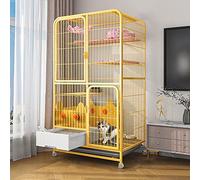 Cage D'Intérieur pour Chat avec Bac À Litière - Grandes Cages pour Chat, Parc pour Chat avec roulettes, Cage en Métal pour Chaton, Petits Animaux - pour Petits Animaux, Chiots, Chatons, Lapin, Blanc