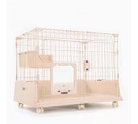 Cage d'intérieur pour chat avec couvercle supérieur et serrure anti-collision, montage rapide sur roulettes pour petits animaux