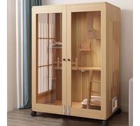 Cage d'intérieur pour chat avec couvercle supérieur, veilleuse, roues mobiles pour petits animaux, enclos sûr et spacieux pour chats et chatons