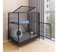 Cage d'intérieur pour chat avec plateau coulissant et plusieurs portes d'accès, niche pour une utilisation en intérieur, idéale pour un espace de vie sûr et confortable pour chat