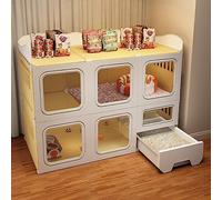 Cage d'intérieur pour Chat, enclos pour Chat à Monter soi-même, avec bac à litière Amovible et litière Incluse, Le Compartiment supérieur Peut Servir de Rangement, Cage pour Petits Animaux, convi