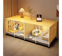 Cage d'intérieur pour chat et lapin Clapier fermé et empilable pour les petits espaces, facile à déplacer et à nettoyer