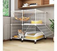 Cage d'intérieur pour Chat Grande Cage pour Chat, Cages pour Chat, Parcs et marches d'intérieur pour Chat, Niche pour Chat avec Roue, pour 1 à 3 Chats (Taille : 75 x 49 x 76 cm)